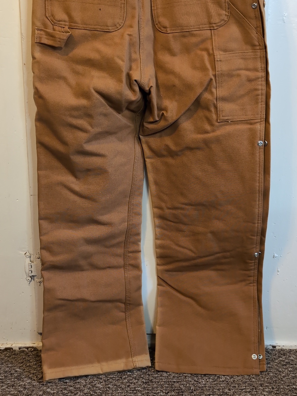 Carhartt X-01 Duck Quilt Lined Coverall Bibs mens XS 34 Reg - Picture 11 of 12